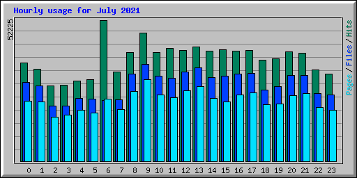 Hourly usage for July 2021